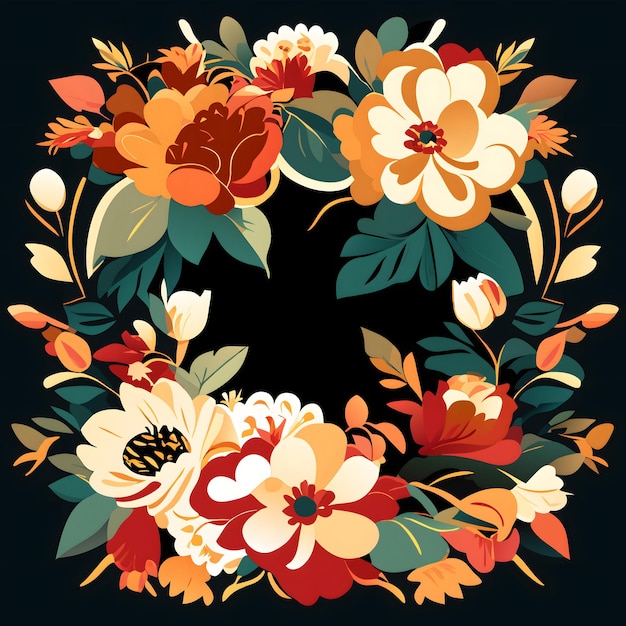 Flowers frame vector