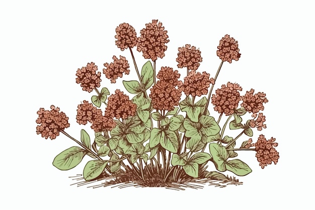 Vector flowers in a garden illustration by person