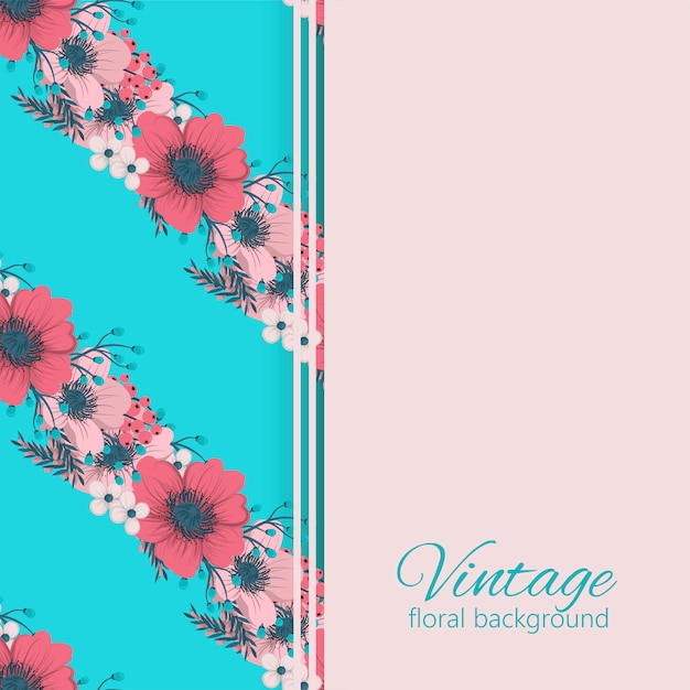 Flowers greeting card template.