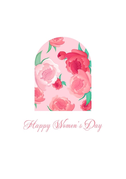 Vector flowers and greeting text for international womens day