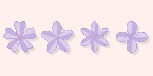 Flowers isolated in the background Set of flower icons