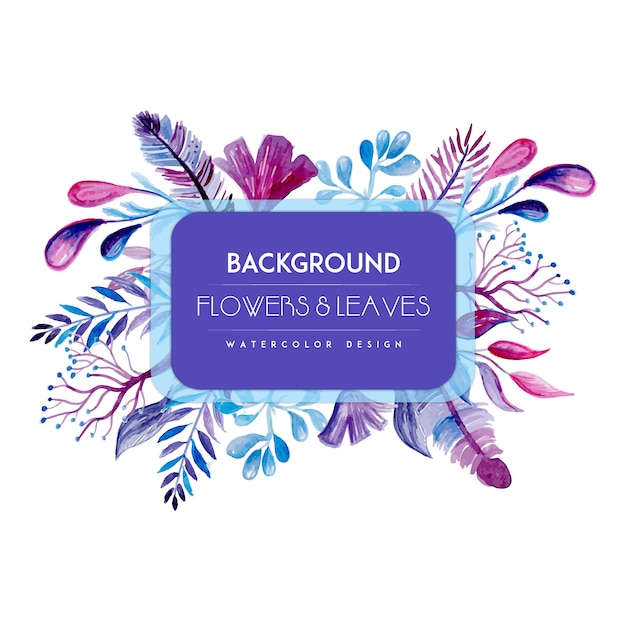 Vector flowers and leaves background