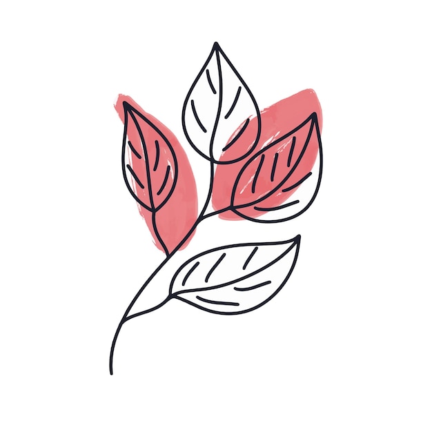 Flowers and leaves in doodle style doodle illustration