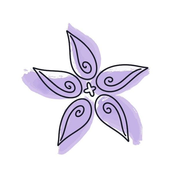 Vector flowers and leaves in doodle style vector illustration