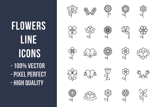 Flowers Line Icons
