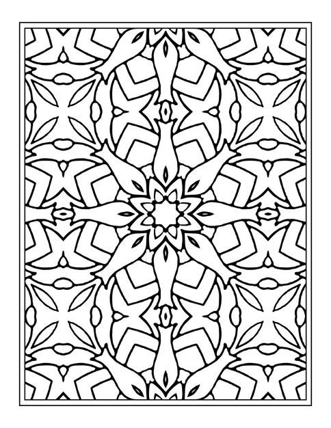 Flowers mandala coloring book design