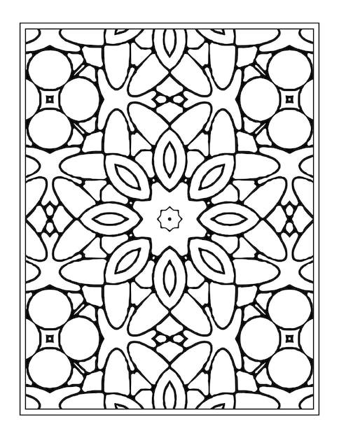 Flowers Mandala Coloring Book design