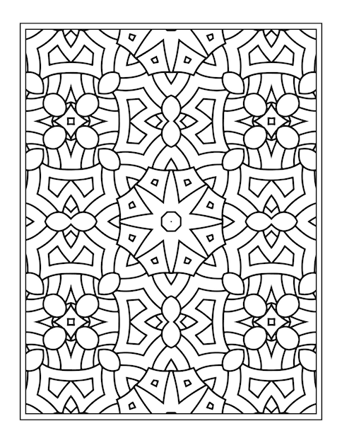 Flowers Mandala Coloring Book design