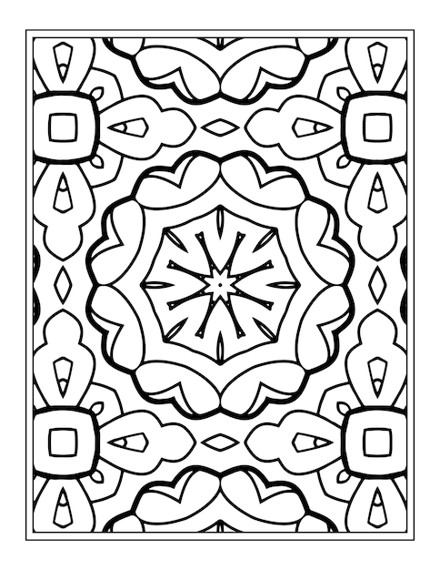 Flowers Mandala Coloring Book design