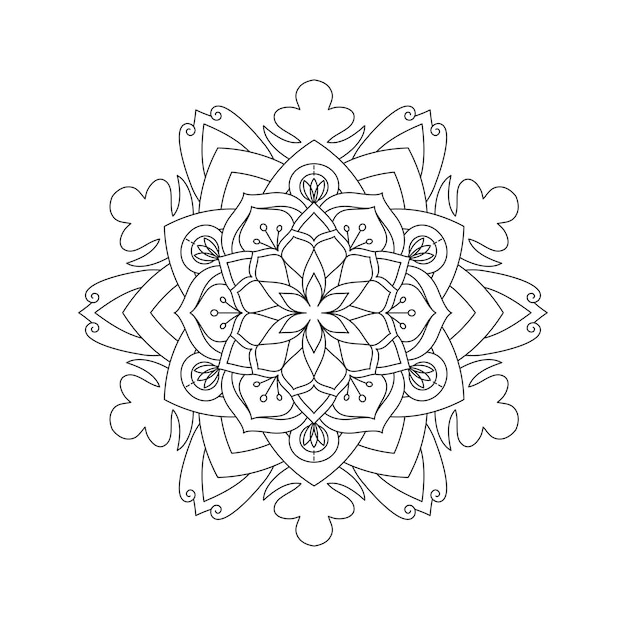 Disegno del modello di colorazione della mandala dei fiori