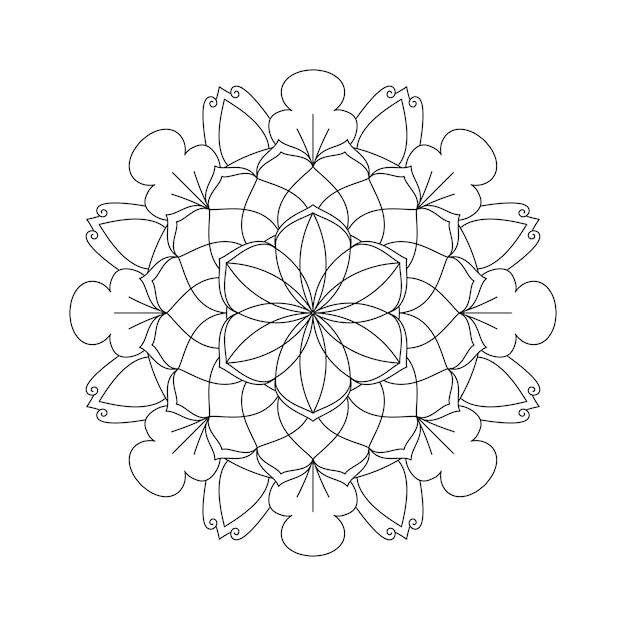 Flowers mandala coloring pattern design