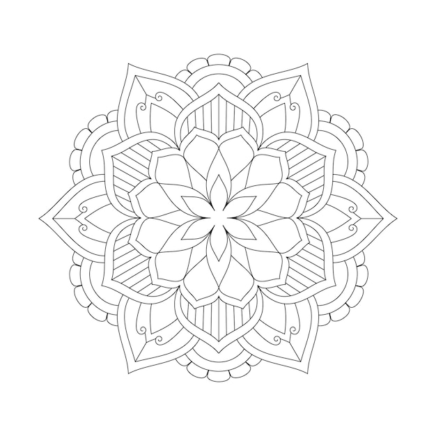 Flowers mandala coloring pattern design