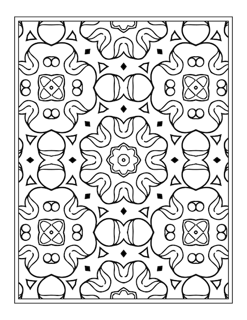 Vector flowers mandala coloring pattern design