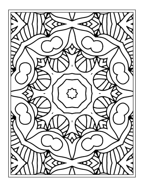 Flowers mandala kdp coloring Page design