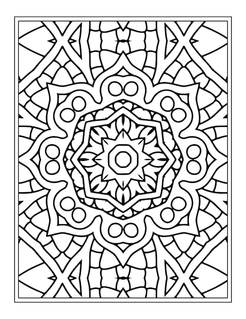 Flowers mandala kdp coloring Page design