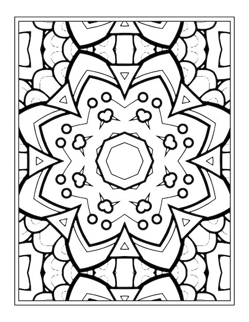 Flowers mandala kdp coloring Page design