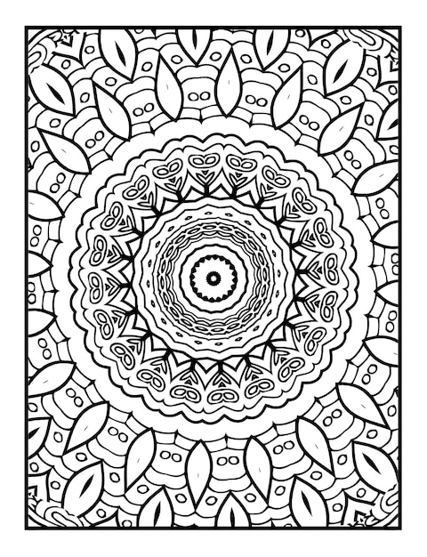 Flowers and mandalas line art for coloring book for adult cards and other decorations