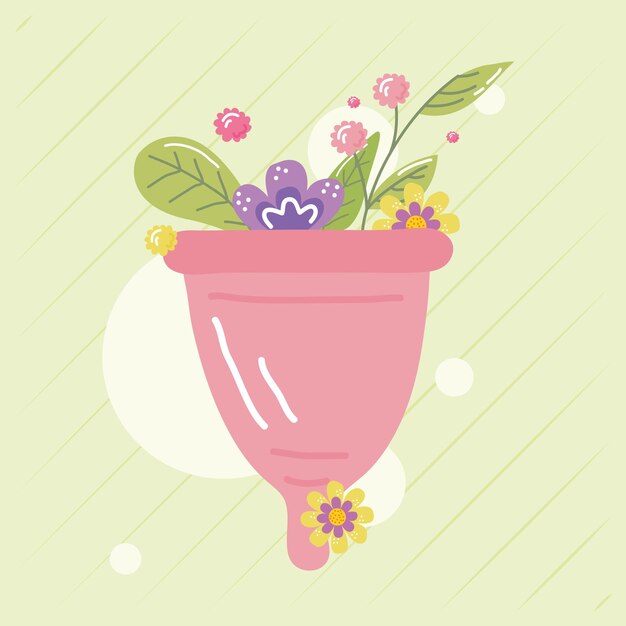 Flowers in menstrual cup