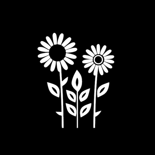 Цветы Минималистский и простой силуэт Векторная иллюстрация