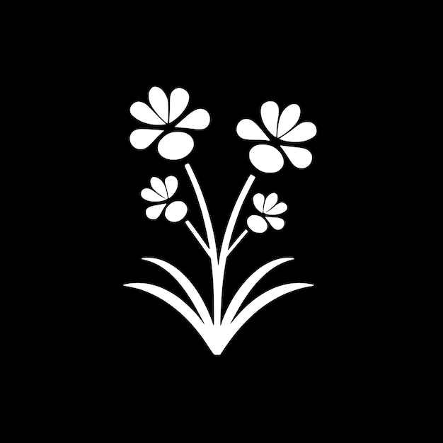 Vector flowers minimalist and simple silhouette vector illustration