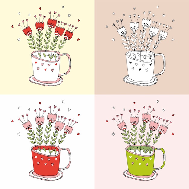 flowers in a mug