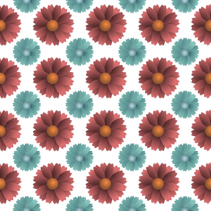 Vector flowers in orange and brown on a pink background