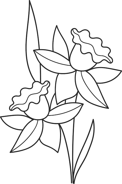 Premium Vector | Flowers outline art