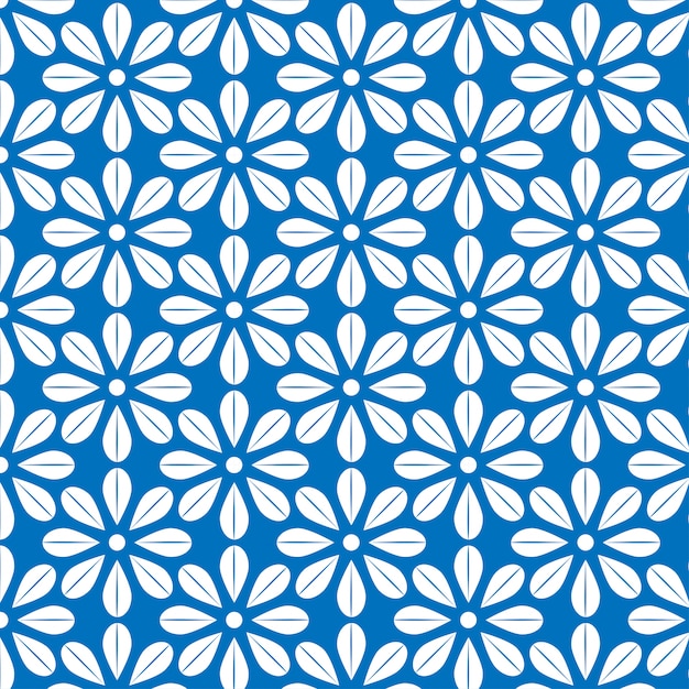 flowers Pattern  on blue background