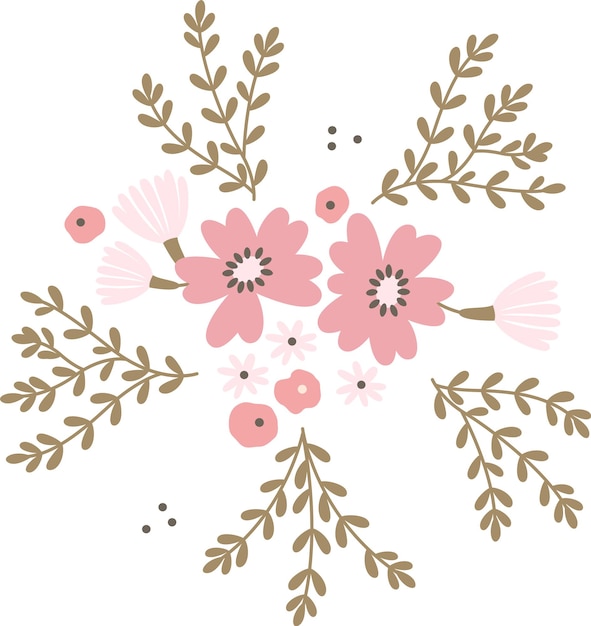 Vector flowers pattern circle