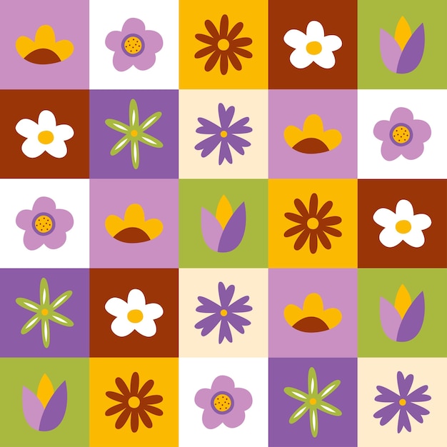 Vector flowers pattern