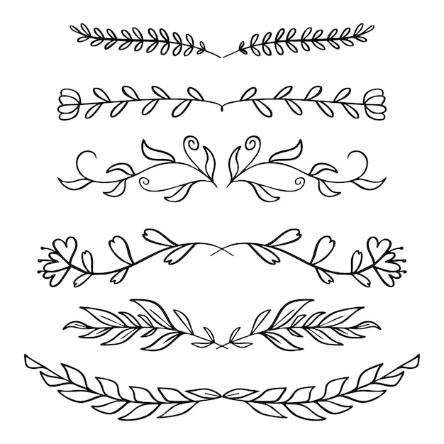 Flowers and plant arch line clipart