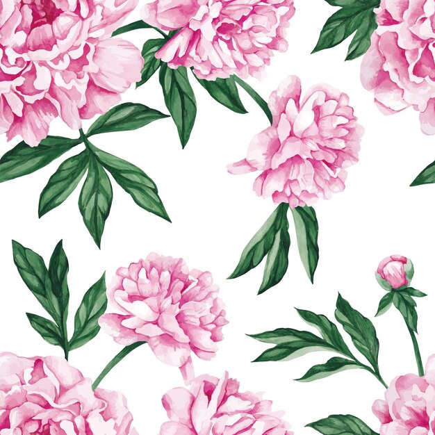 Vector flowers and plants flowers and birds seamless print pattern vector