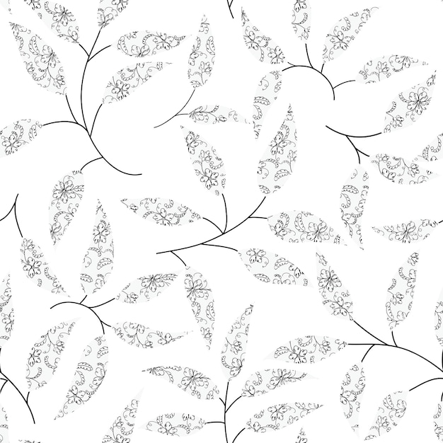 Flowers and plants seamless print pattern vector