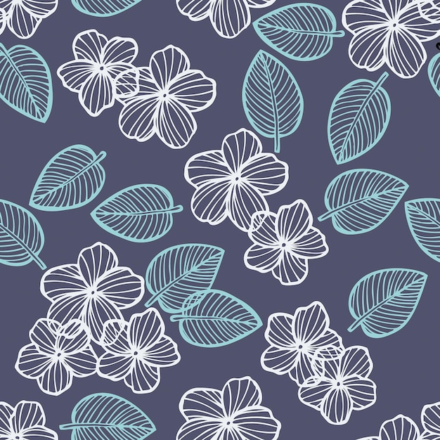 Flowers and plants seamless print pattern vector