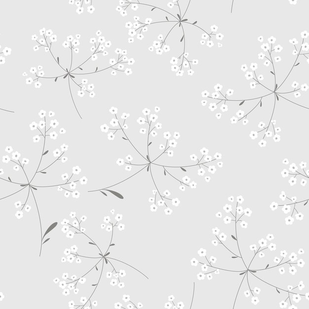 Flowers and plants seamless print pattern vector