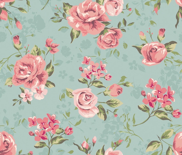 Flowers and plants seamless print pattern vector
