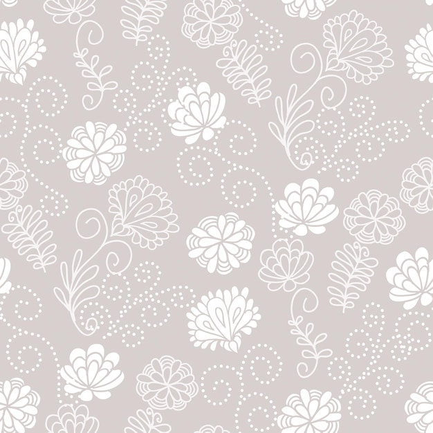 Flowers and plants seamless print pattern vector