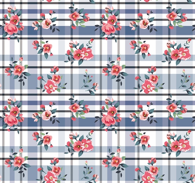 Flowers and plants seamless print pattern vector