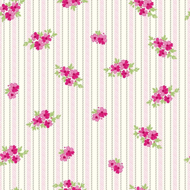 Flowers and plants seamless print pattern vector