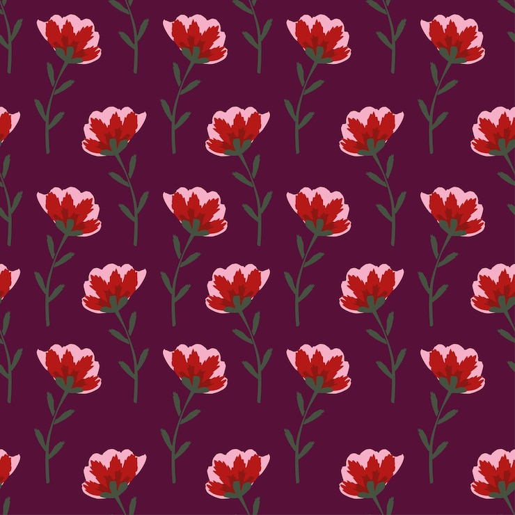 Vector flowers on a purple background
