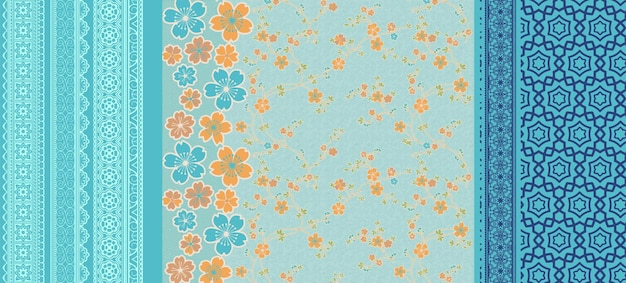 Flowers repeat pattern design illustration print vector