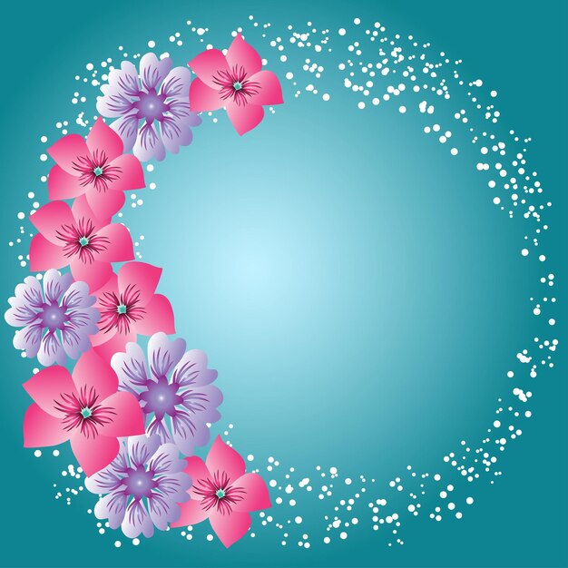 Flowers round frame