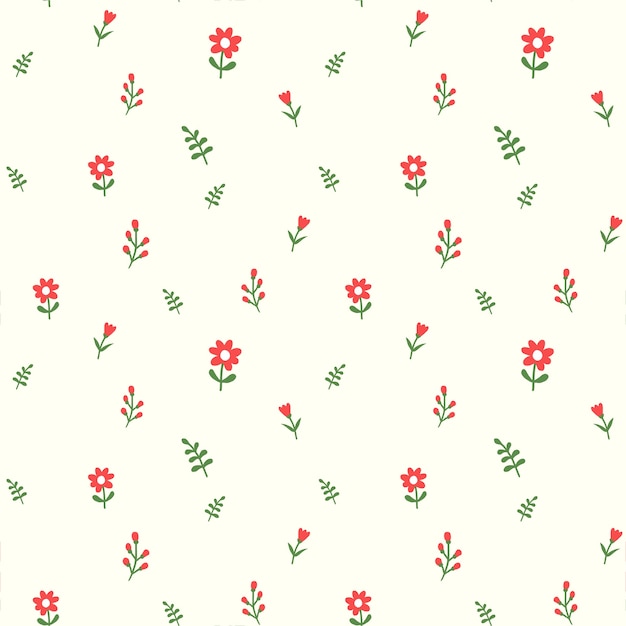 Flowers Seamless Pattern Background