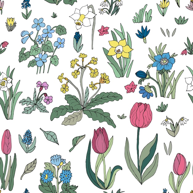 Flowers seamless pattern collection set Design for greeting car