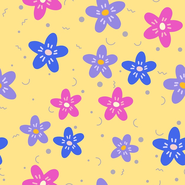 Flowers seamless pattern Scandinavian style background