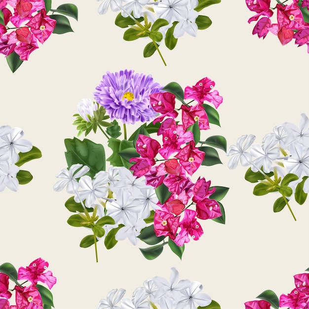 flowers seamless pattern vector illustration