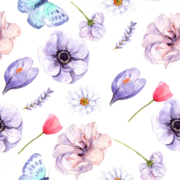 ベクトル 花のシームレスなパターン