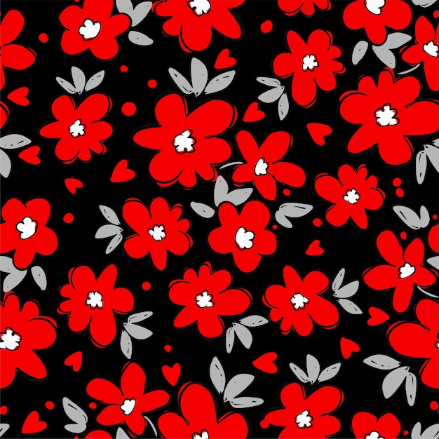 Fiori schizzo sfondo stampa per tessile la bella illustrazione di piccoli fiori disegnati