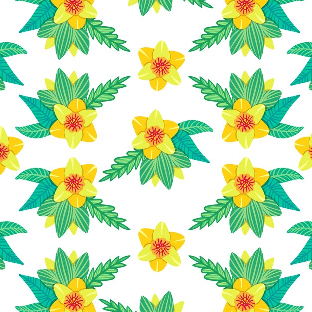 Vector flowers spring pattern