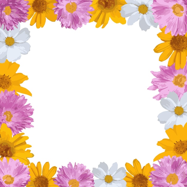 Flowers square frame